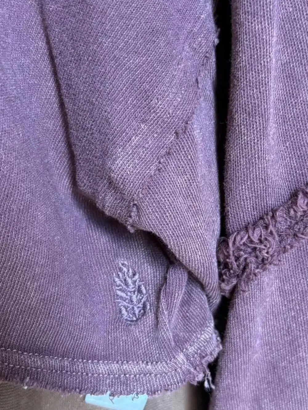Free People Movement 100% cotton cropped top in faded plum
